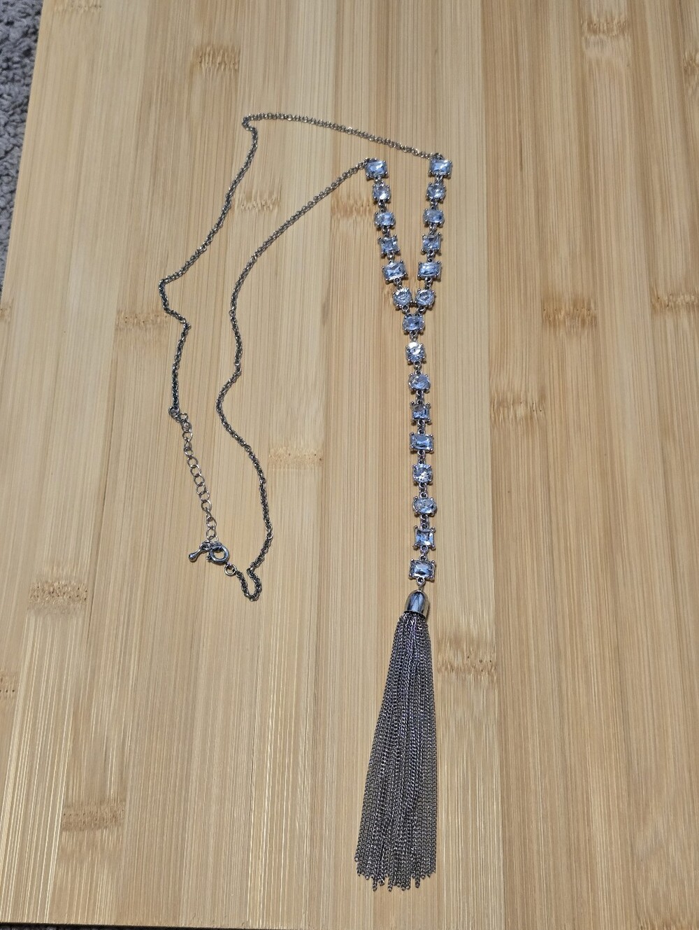💥🥂Christopher & Banks Sparkly Rhinestone Tassel Necklace - Gorgeous!